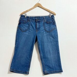Dollhouse Y2K Capri Jeans Size 12 Mid Rise Cropped with Embroidered Pockets